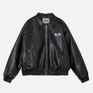 Aelfric Eden Faux Leather Cropped Jacket